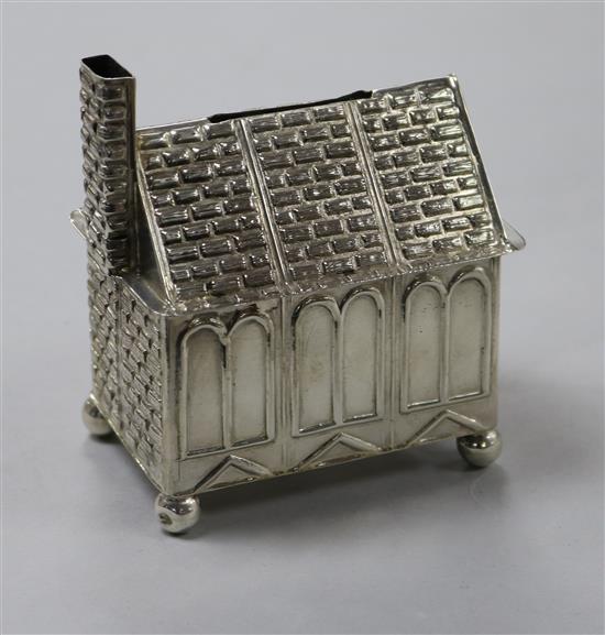 A sterling silver Tzedakak charity box, 96mm.